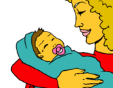 Dibuix Mare amb la seva nadó II pintat per ignasiviñas