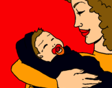 Dibuix Mare amb la seva nadó II pintat per Adri