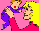Dibuix Mare amb la seva nadó pintat per laura