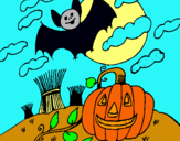 Dibuix Paisatge de Halloween pintat per BERTA V.