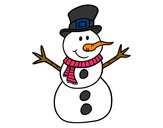 Dibuix Ninot de neu amb barret pintat per 130253