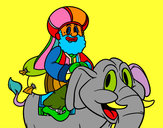 Dibuix Rei Balthasar en elefant pintat per avix