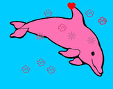 Dibuix Dofí content pintat per brua
