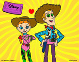 Dibuix Jessie i Woody pintat per brua