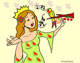 Dibuix Princesa cantant pintat per laiap