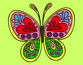 Dibuix Mandala papallona pintat per Judelia