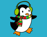 Dibuix Pingüí amb bufanda pintat per Jordiet