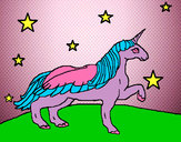 Dibuix Unicorn mirant les estrelles pintat per JANASOLDE
