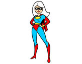 Dibuix Superheroïna pintat per superrita