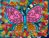 Dibuix Mandala papallona pintat per joanaisus