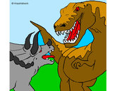 Dibuix Lluita de dinosauris pintat per dinosaure