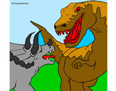 Dibuix Lluita de dinosauris pintat per dinosaure