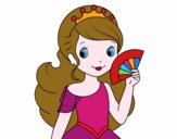 Dibuix Princesa i ventall pintat per Jannah