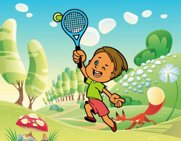 Nen jugant a tennis