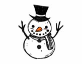 Un ninot de neu amb barret