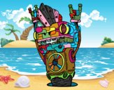 Dibuix Robot Rock and roll pintat per superroger