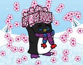 Pingüí amb regal de Nadal