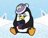 Un pingüí amb regal de Nadal