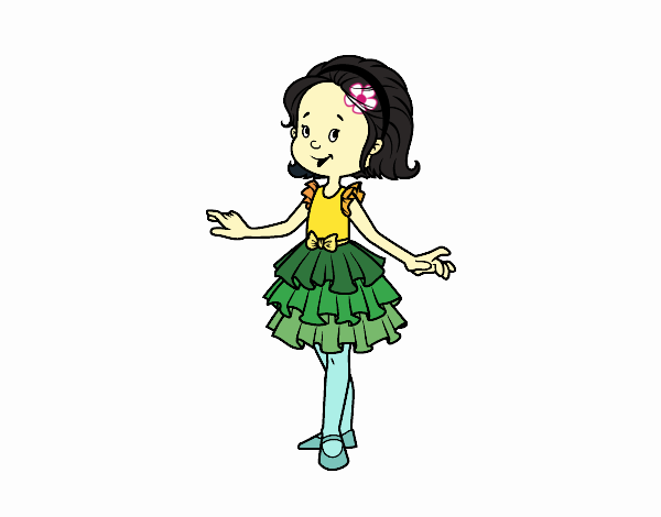 Nena amb vestit de festa