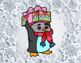 Pingüí amb regal de Nadal