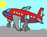Avió carregant equipatge