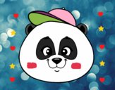 Cara d'ós panda amb barret