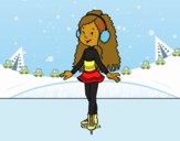 Nena patinadora sobre gel