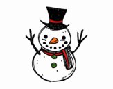 Un ninot de neu amb barret