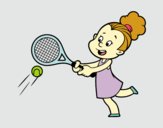 Nena jugant a tennis