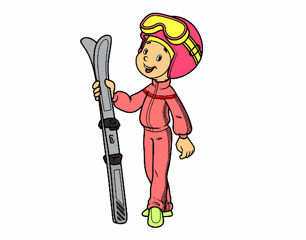 nena esquiant